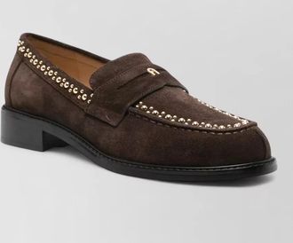 Furla leather studded loafers