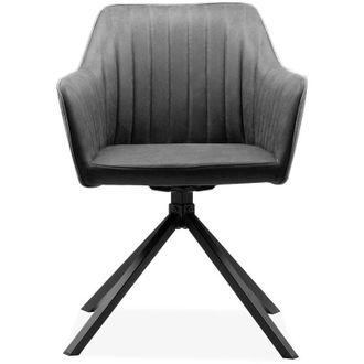 Calicosy Calicosy - Juego de 2 Sillas en Antracita con Patas Negras L60 cm - Ray