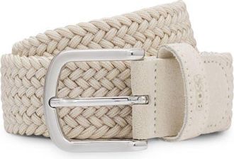 BOSS Sash Woven Elastic Belt in Open Beige at Nordstrom, Size 42
