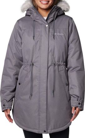 Columbia Suttle Mountain II Faux Fur Trim Water Repellent Insulated Jacket in City Grey at Nordstrom Rack, Size X-Large