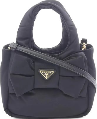 Prada 2010s padded bow-detail tote bag - Black