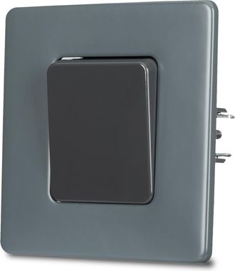 OEM Interruptor De Luz Individual De Acero Lacado Gris Con Forma De Cruz