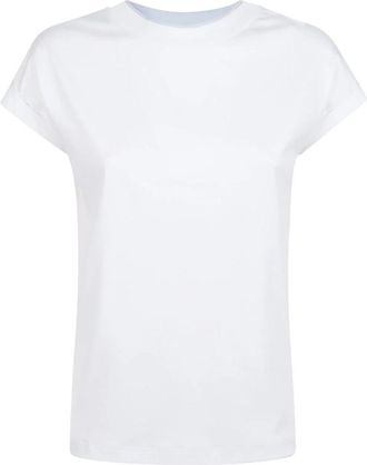 Eleventy T-shirt Girocollo - Dames - T-shirts - Wit - S - Katoen - Tops