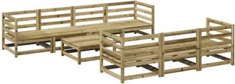 vidaXL Juego De Sof&aacute;s De Jard&iacute;n 8 Pzas Madera De Pino Impregnada Vidaxl