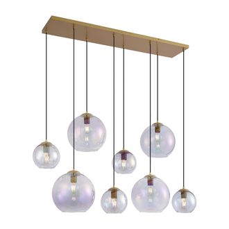 QAZQA Qazqa L&aacute;mpara Colgante Art D&eacute;co Dorada Con Cristal Arco&iacute;ris 8