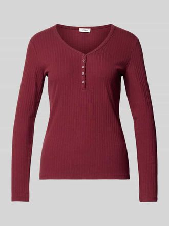 s.Oliver Red Label Regular Fit Langarmshirt aus Baumwoll-Mix in Bordeaux, Größe 36