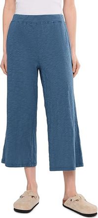 Mod-o-doc Wide Leg Cropped Pants Womens Casual Pants Pacific Blue : MD 22.5, Cotton