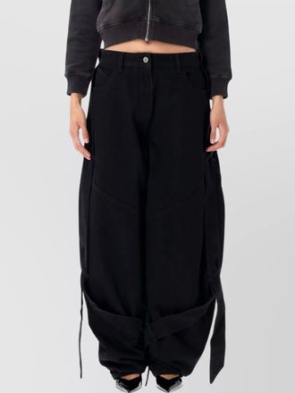 The Attico denim wide-leg trousers