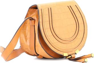 Chlo&eacute; Marcie Crocodile Embossed Leather Mini crossbody bag - Beige