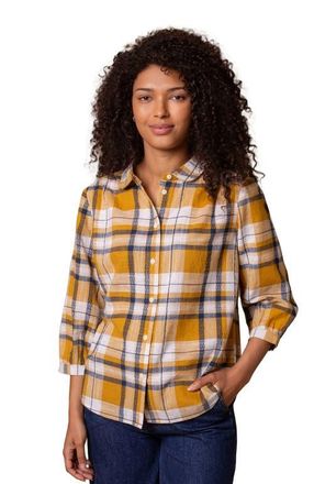 Celtic & Co. Peter Pan Collar Checked Blouse in Yellow Large Check at Nordstrom, Size 12