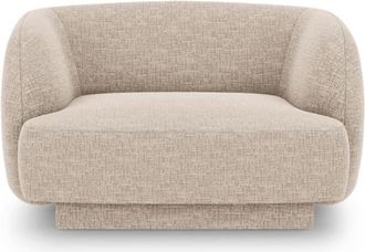 MICADONI Sillón de tejido chenilla beige