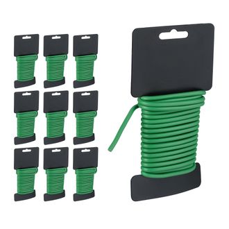 OEM Paquete De 5 Rollos De Alambre De 5 M De Largo Y 2,5 Mm De Di&aacute;metro, Recubierto, Para Accesorios De Jardiner&iacute;a, Color Verde