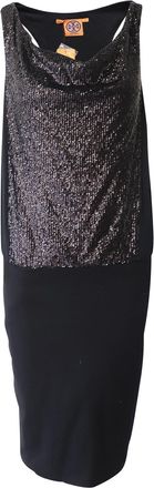 Tory Burch Tory Burch Racerback Jurk in Zwart Pailletten Polyester