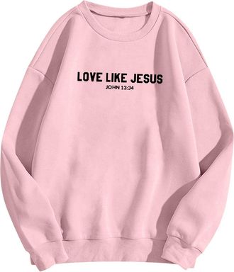 Generic Hoodies for Women Christian Sweatshirt Jesus Loves You Sweatshirt Jesus Is King Hoodie Jesus Faith Shirts Religious God Pullover 2024 Fall