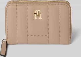 Tommy Hilfiger Portemonnaie mit Steppnähten in Taupe, Größe 1