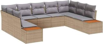 vidaXL Garden Sofa Set 5 pcs Beige and Light Grey Poly Rattan vidaXL