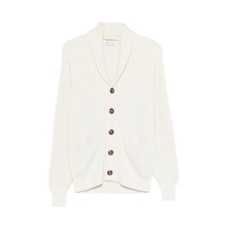 Brunello Cucinelli Brunello Cucinelli, Cardigans, male, White, Size: 2XL Sweater Brunello Cucinelli