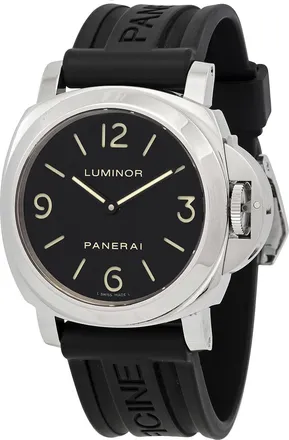 Officine Panerai Pre-owned Panerai Luminor Base Hand Wind Black Dial Mens Watch PAM00112