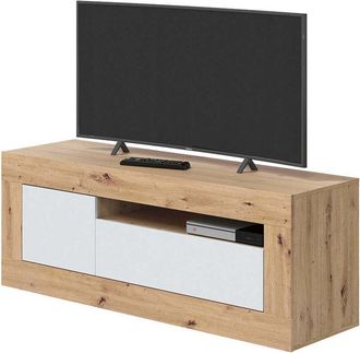F.R.S. Mueble Tv 2 Puertas 53x139x42 Cm Roble Blanco Artik