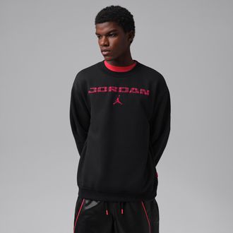 Nike Jordan Mens Jordan Brooklyn Fleece Crew-Neck Sweatshirt in Black | IM9854-010