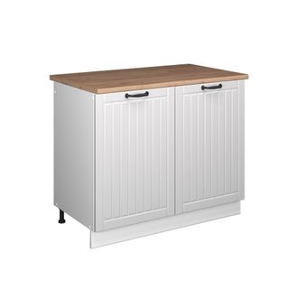 Vicco Mueble Bajo Para Fregadero Fame-line, Blanco Casa De Campo/blanco, 100 Cm, Et Roble, Vicco