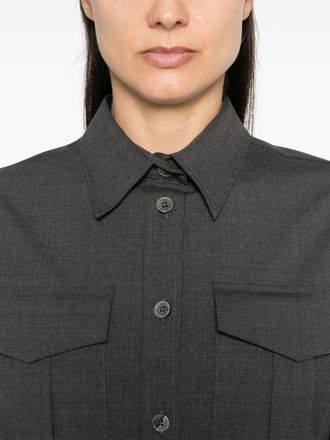 P.A.R.O.S.H. Womens Shirt Charcoal Grey Wool