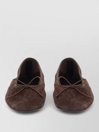 Aeyde tiby ballet flats suede bow detail