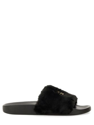 【 VERSACE JEANS COUTURE 】送関込み☆ ロゴ ラバーサンダル VERSACE JEANS COUTURE ロゴ ラバー フラット プール サンダル