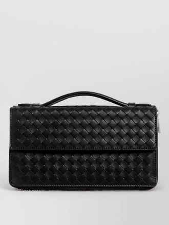 Bottega Veneta leather intrecciato clutch bag