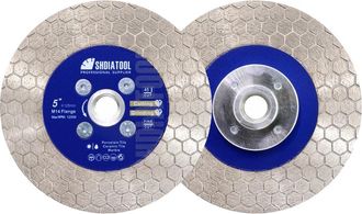 OEM Disco De Corte De Diamante, 125 Mm De Di&aacute;metro, Conexi&oacute;n De Brida M14, 2 Unidades