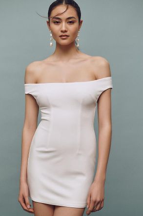 Katie May Nanette Off-The-Shoulder Crepe Mini Dress