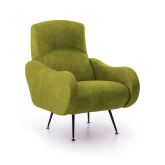 Dmora Butaca Lasnigo, Sill&oacute;n Con Brazos, Soporta 90 Kg Made In Italy, Estructura De Madera, 70x100x98h Cm Verde