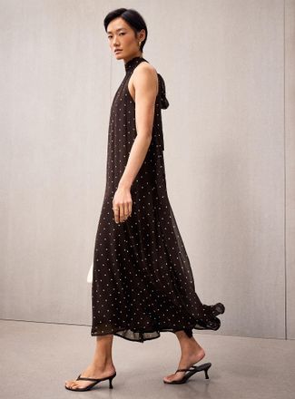 Part Two Womens Dorthemie high neckline polka-dotted dress