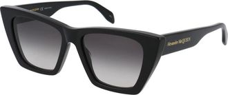 Alexander McQueen Am 0299S Zonnebril - Dames - Zonnebrillen - Zwart - 54 MM - Accessoires