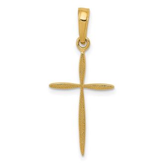 Diamond2Deal 14k Gold Polished Cross With Tapered Ends Pendant