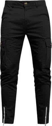 Generic Mens Cargo Pants and Autumn Daily Outdoor Running Training Overalls Casual Multi Pocket Cuffs Zipper Mid Comfortable Casual Cotton Trousers Pockets Ou