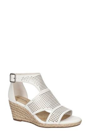 Easy Street Tova Espadrille Platform Wedge Sandal in White at Nordstrom, Size 6.5
