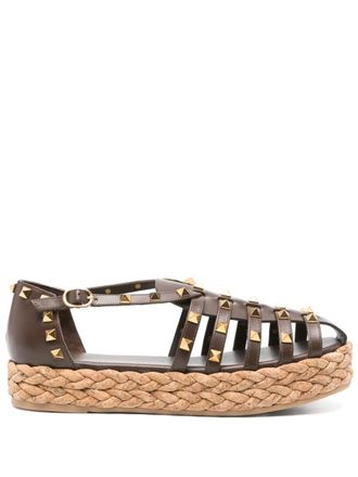 Valentino Garavani Rockstud espadrilles - Brown