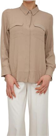 Marella Camicia - Dames - Overhemden - Beige - M - Overhemden