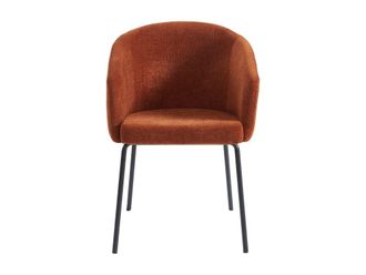 VENTE-UNIQUE.COM Set de 2 sillas poli&eacute;ster terracota