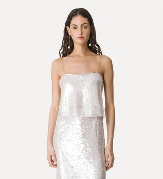 Forte_Forte Sequin-Embellished Top In Cream