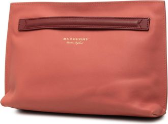 Burberry Pink Leather Clutch Bag (Pre-Owned)