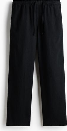 H&M Hose aus Leinenmix in Relaxed Fit - Schwarz