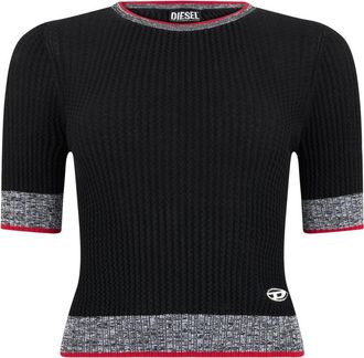 Diesel T-shirt met logo - Dames - Truien - Zwart - Maat: S Katoen