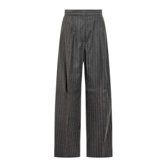 Sportmax Sportmax, Wide Trousers, female, Gray, Size: M Runway Trousers