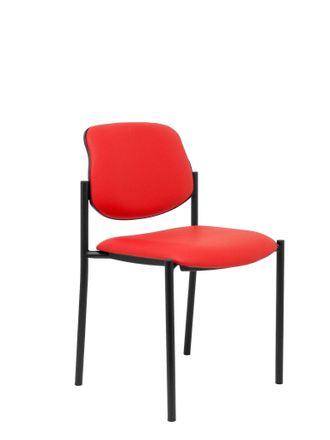 Piqueras y Crespo Silla Fija Styl Similpiel Rojo Chasis Negro