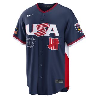 Nike USA Baseball 2026 World Baseball Classic Undefeated Nike Mens Stadium Jersey in Blue | RE260KZ2W8A-D4E