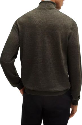 HUGO BOSS Mens Musso-P Turtleneck Sweater Green Clothing > Knitwear