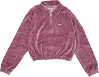 Obey Chenille High Neck Sweatshirt Lila - Dames - Sweatshirts - Paars - XS - Katoen - Hoodies & sweatvesten