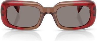 Miu Miu 52mm Rectangular Sunglasses in Bordeaux /Dark Grey at Nordstrom